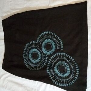 Megan Park wool beaded skirt with side slit